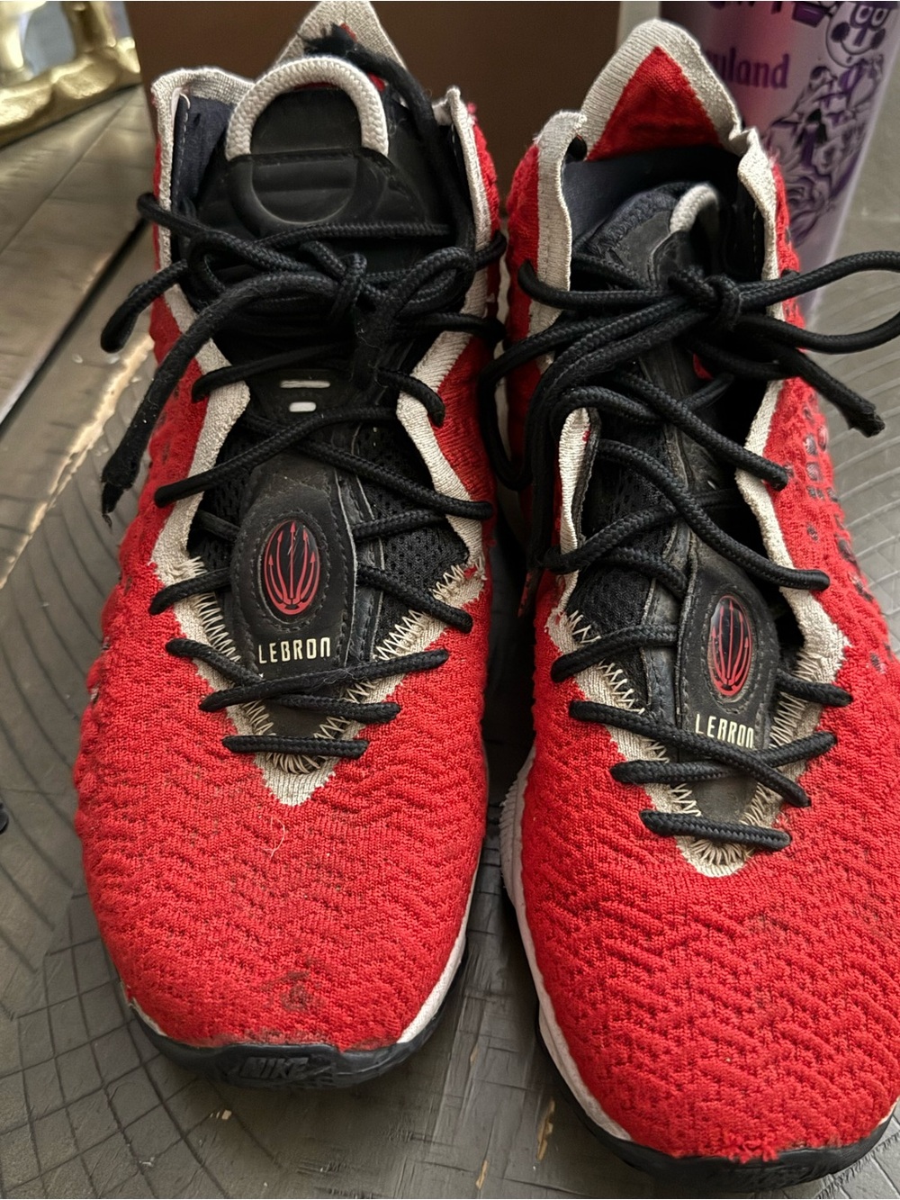Nike Men's Red and Black LeBron Athletic Shoes